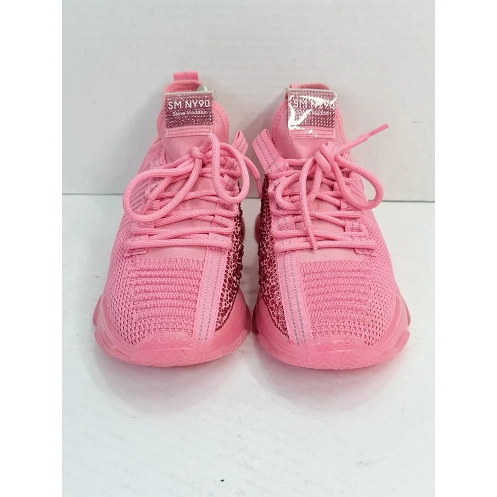 Steve Madden Maxima Pink Rhinestone Chunky Sneakers Women's 8.5